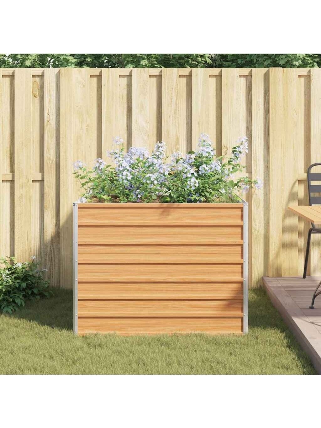 Raised garden bed, light brown, 100 × 100 × 77 cm 3