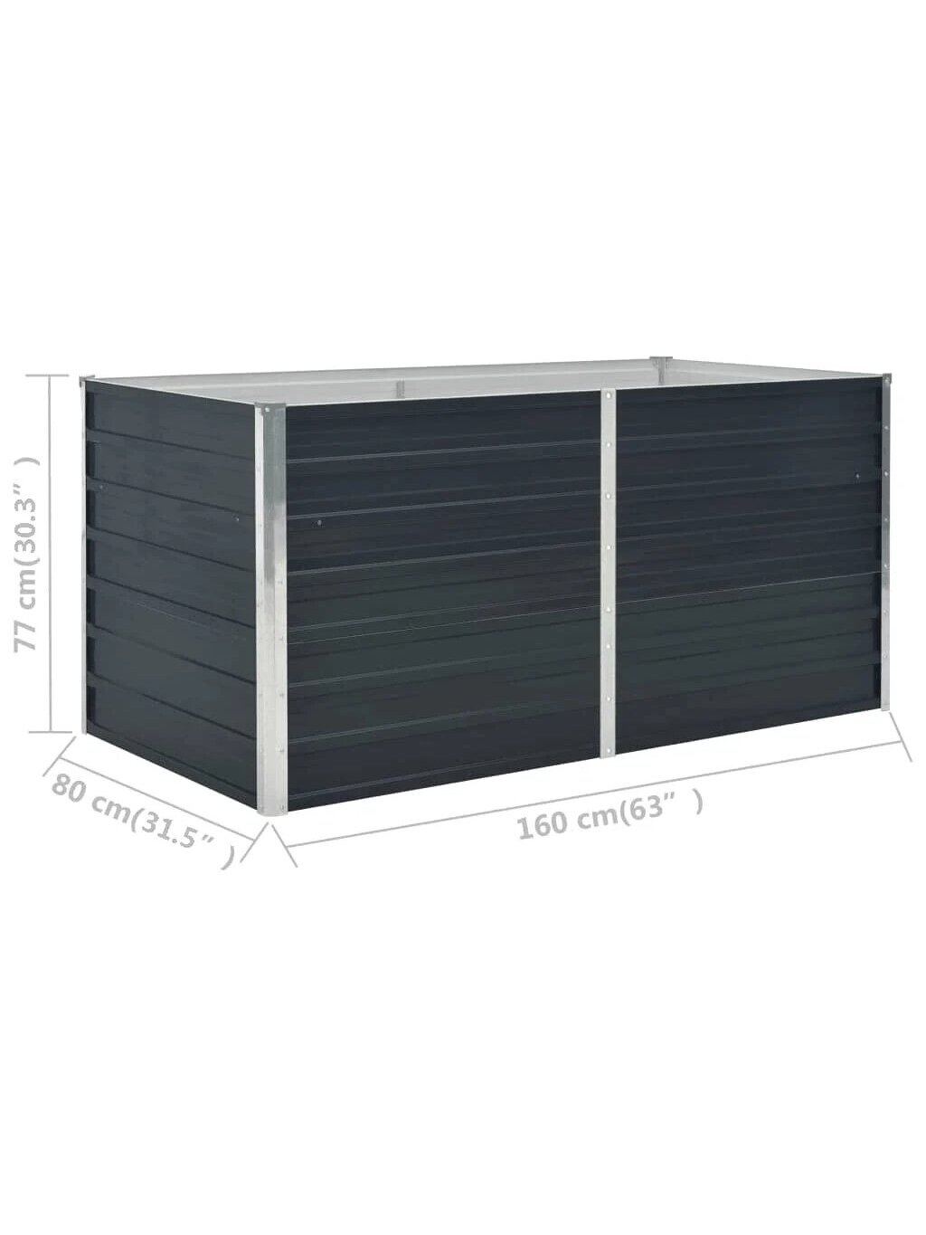 Pakeltas sodo lovelis, antr. sp., 160x80x77cm, galvan. plienas 6