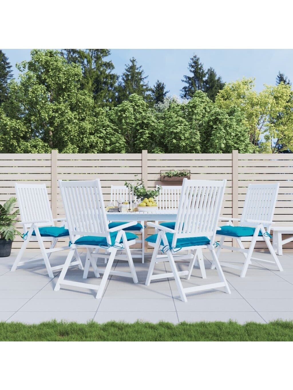 Pallet cushions, 6 pcs, light blue, 50×50×7 cm, fabric