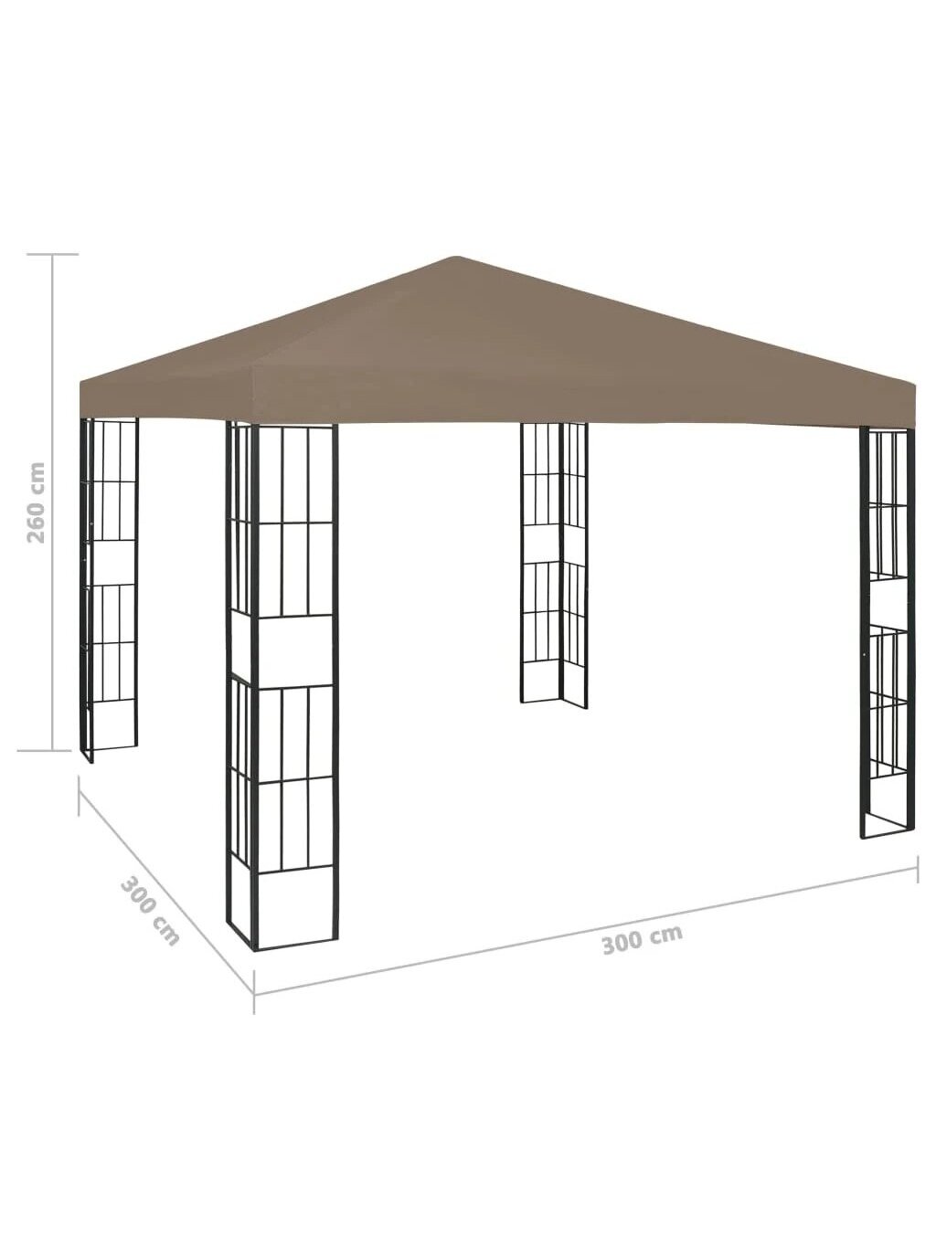 Беседка, антрацитовый цвет, 3 × 3 м 6