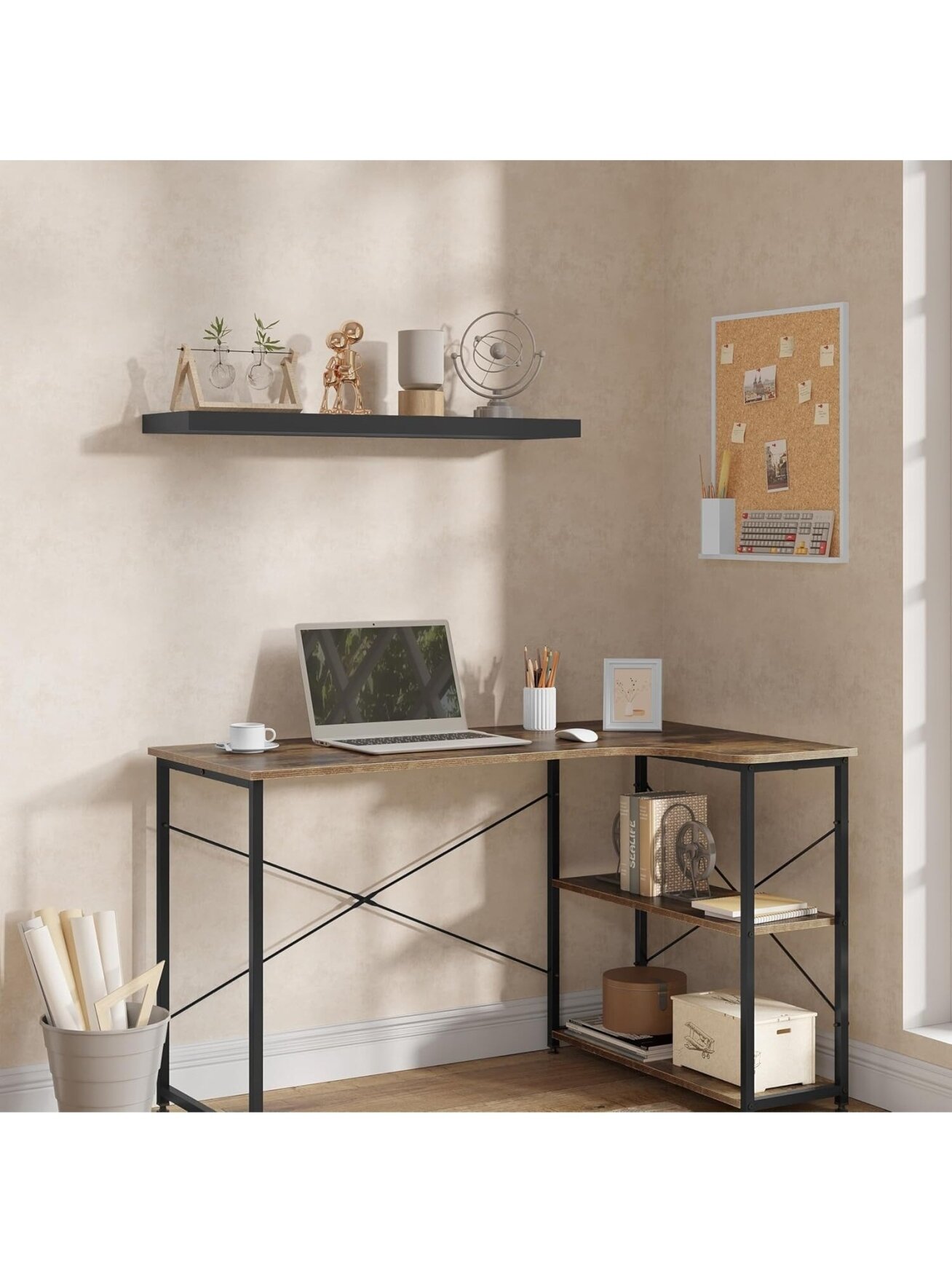 Wall-mounted shelf, 50 x 22.9 x 3.8 cm, dark grey color. 3 Wall-mounted shelf, 50 x 22.9 x 3.8 cm, dark grey color. 3