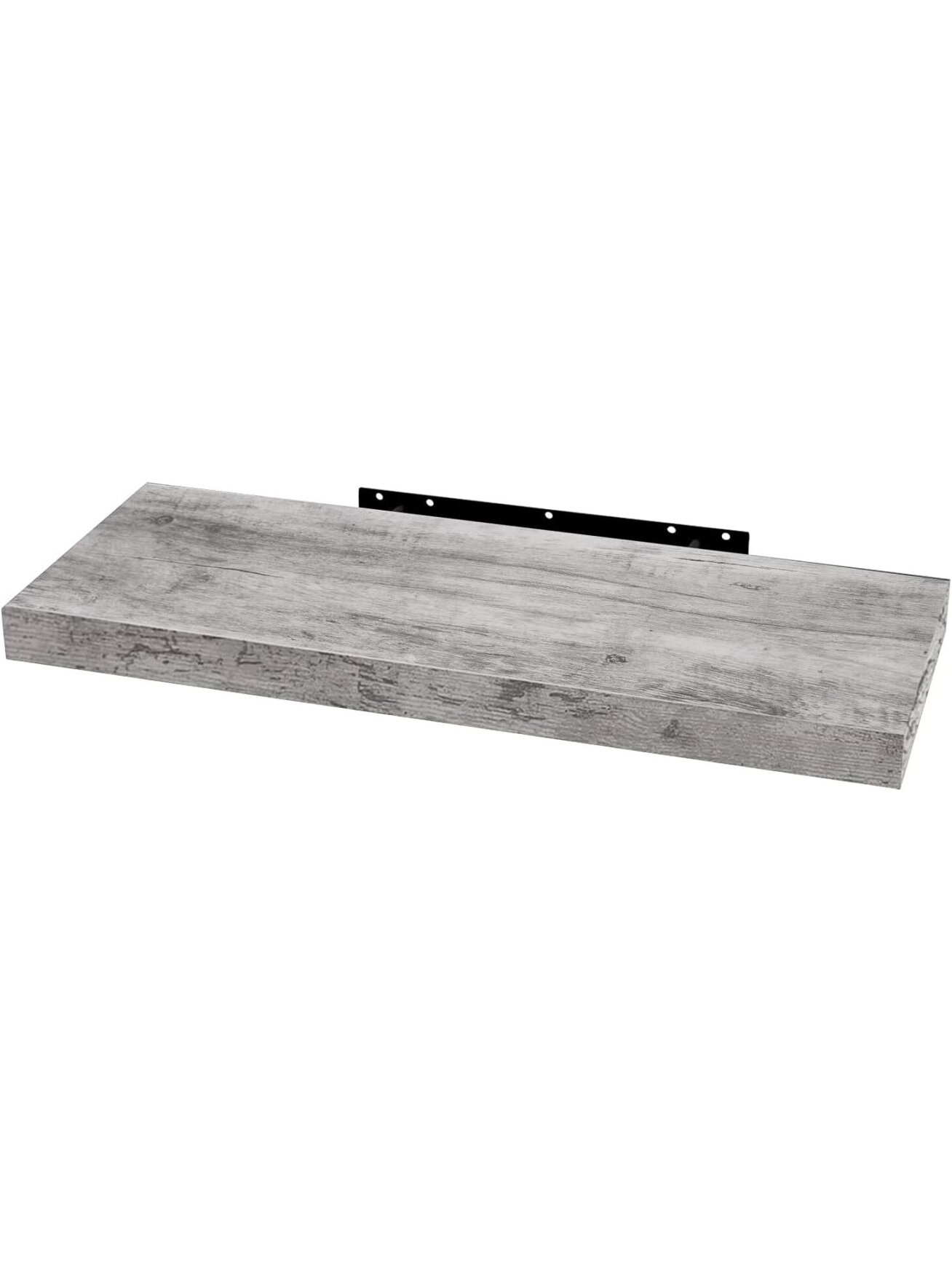Wall-mounted floating shelf for CDs, DVDs and books, 100 × 22.9 × 3.8 cm, Oak Grey
