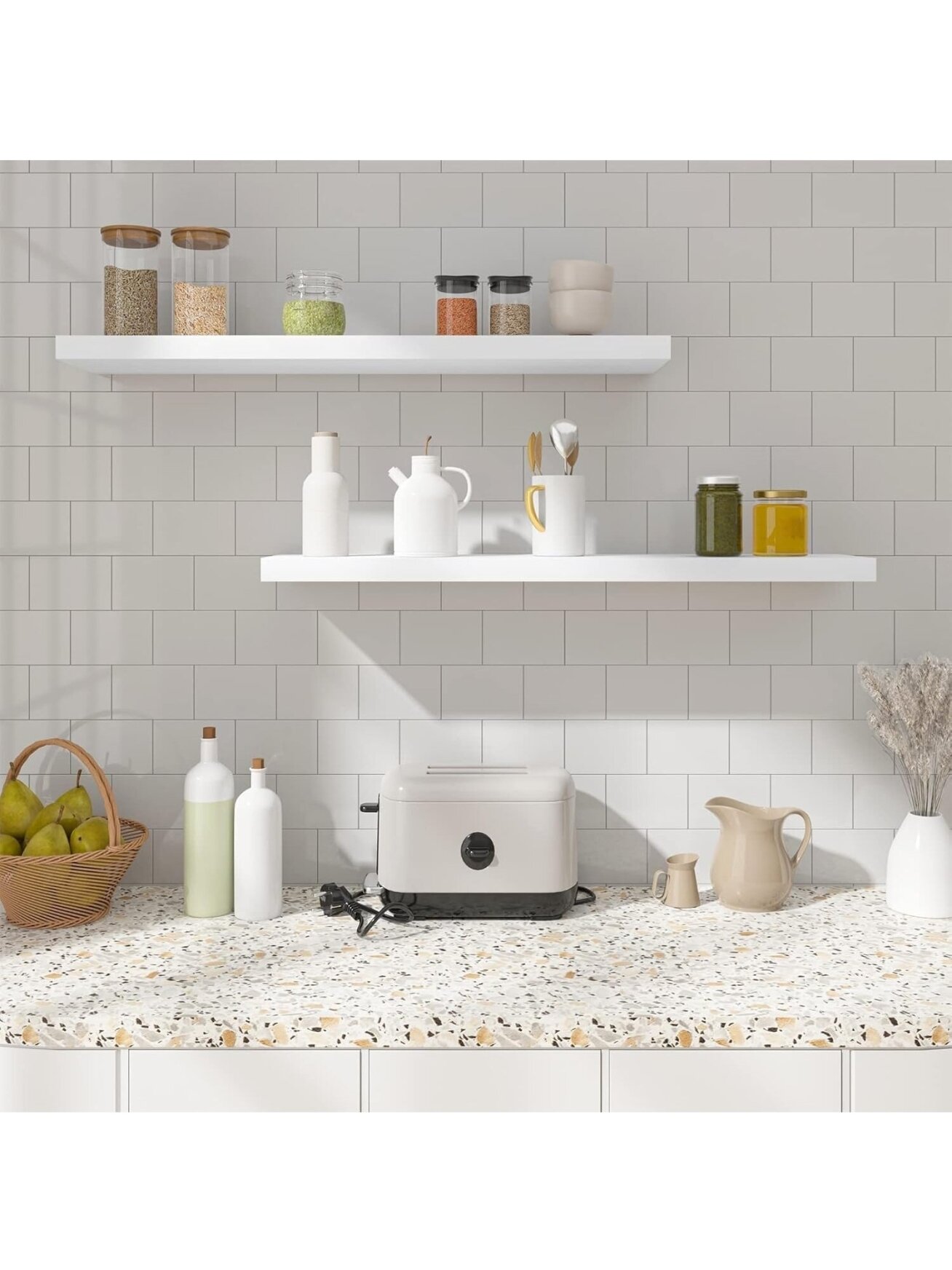 Półka ścienna MDF „Floating Shelf”, biała, 100 × 22,9 × 3,8 cm