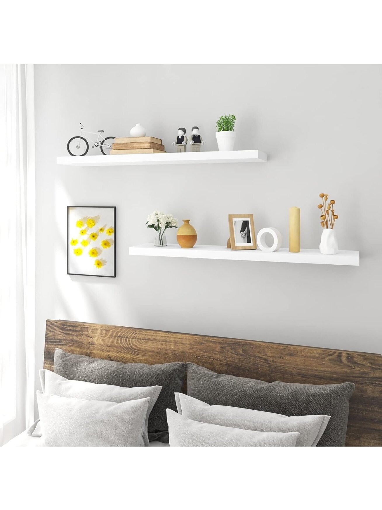 Półka ścienna MDF „Floating Shelf”, biała, 100 × 22,9 × 3,8 cm 2