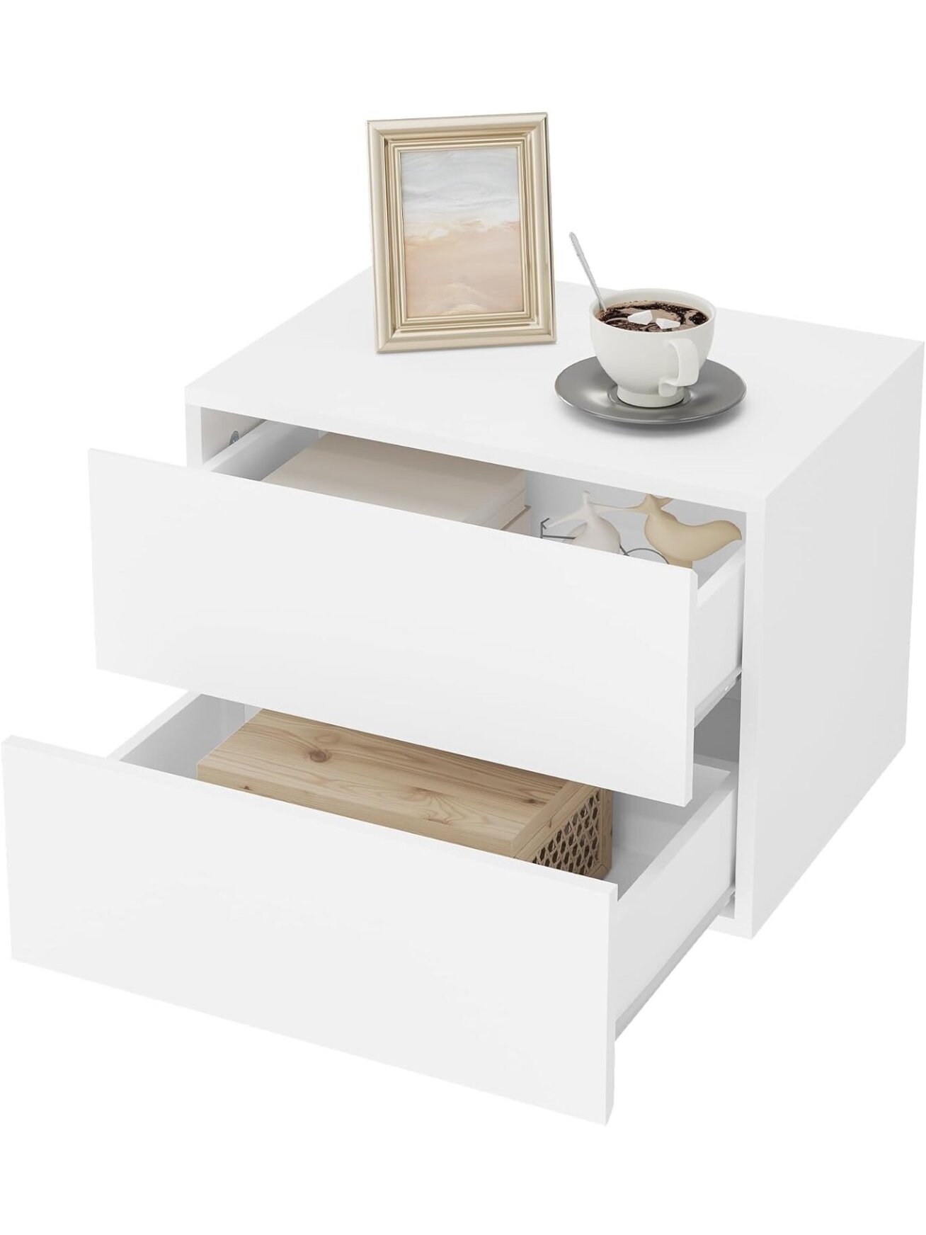 Wall-mounted bedside table with drawer, 40 × 30 × 30 cm 4