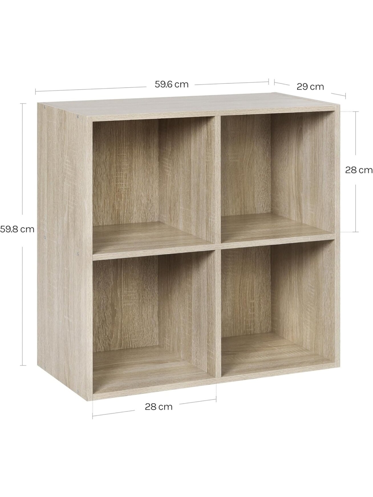 Freestanding cube bookshelf, 4 compartments 7
