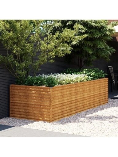 Paaukštintas sodo lovelis 290 x 100 x 68 cm, CORTEN plienas Paaukštintas sodo lovelis 290 x 100 x 68 cm, CORTEN plienas
