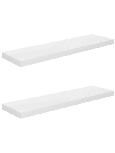 Pakabinamos lentynos, 2vnt., baltos, 90x23,5x3,8cm, MDF