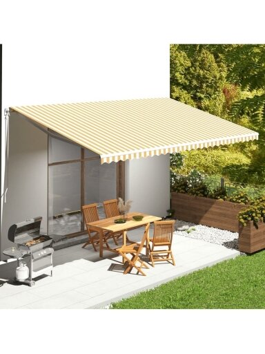 Rezerves markīzes audums, dzeltena un balta, 6 × 3,5 m