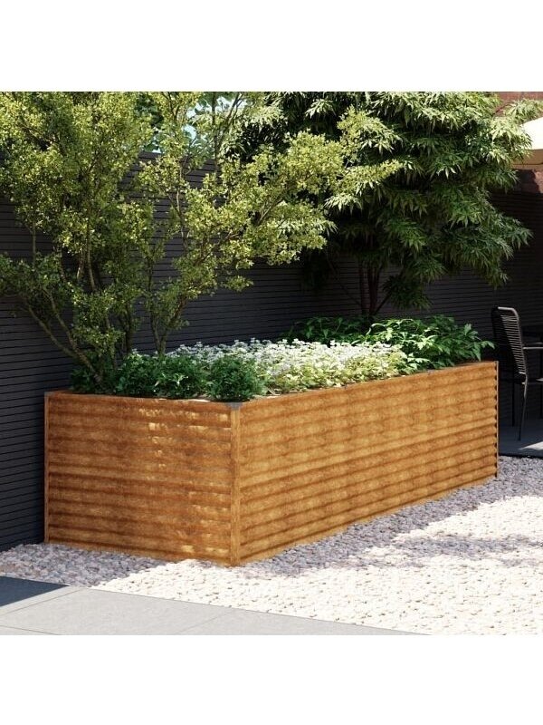 Tõstetud aiapeenar 290 × 100 × 68 cm, CORTEN teras