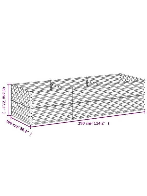 Tõstetud aiapeenar 290 × 100 × 68 cm, CORTEN teras 6