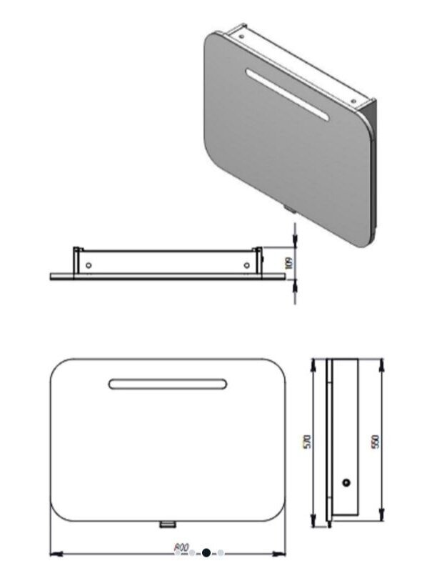 Wall-mounted bathroom mirror cabinet Vento Prato, white, 13.5 × 80 × 55 cm 3