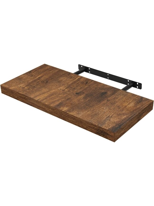 Sieninė lentyna, pakabinama lentyna, 60x23x8,8 cm, kaimiška ruda (Rustic)