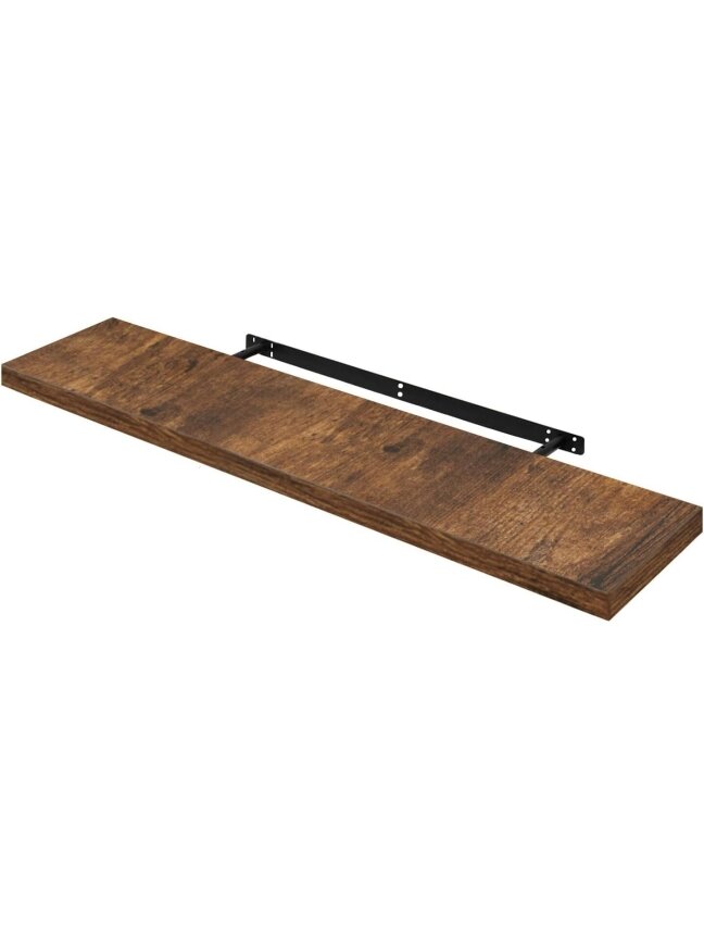 Wall-Mounted Wooden Shelf, 120 × 23 × 3.8 cm, Brown Wall-Mounted Wooden Shelf, 120 × 23 × 3.8 cm, Brown