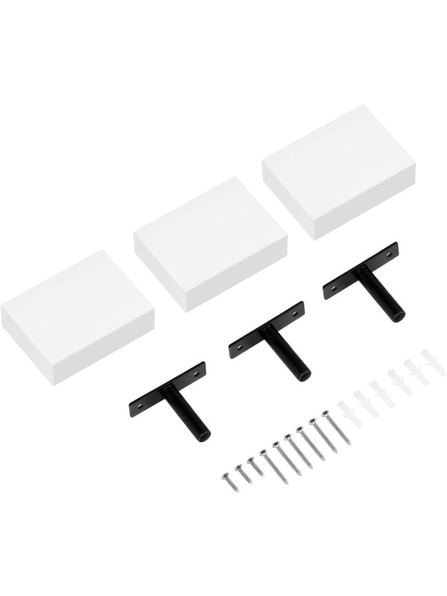 Wall-mounted floating shelf, glossy MDF shelf, 1 pc., 10.5 x 7.5 x 3 cm, white. 3