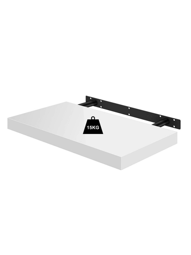 Riputatav puidust seinariiul, 22,9 × 50 cm, valge 2