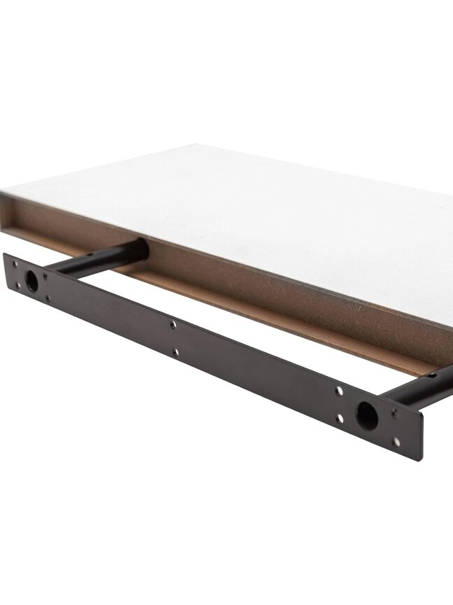 Wall-mounted shelf, wooden shelf, 50 × 22.8 × 3.8 cm, white. 2