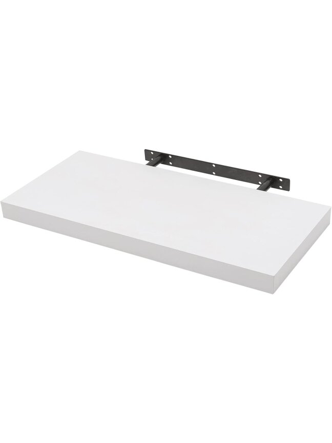 Wall-mounted shelf, wooden shelf, 50 × 22.8 × 3.8 cm, white. 6