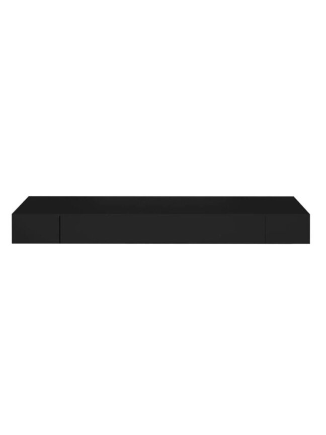 Wall-mounted shelf with drawer, black, 80 × 25 × 8 cm 3
