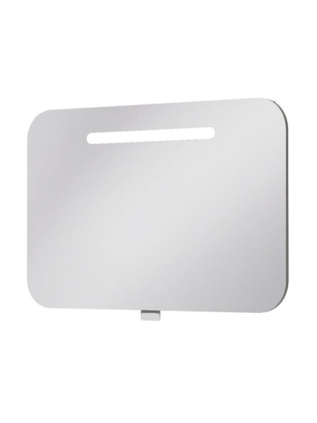 Wall-mounted bathroom mirror cabinet Vento Prato, white, 13.5 × 80 × 55 cm