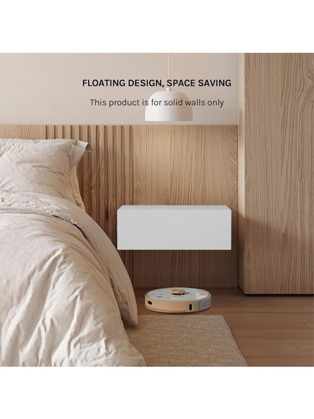 Wall-mounted bedside table with drawer, 40 × 30 × 14 cm 8