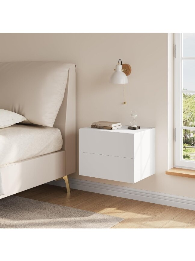 Wall-mounted bedside table with drawer, 40 × 30 × 30 cm 8