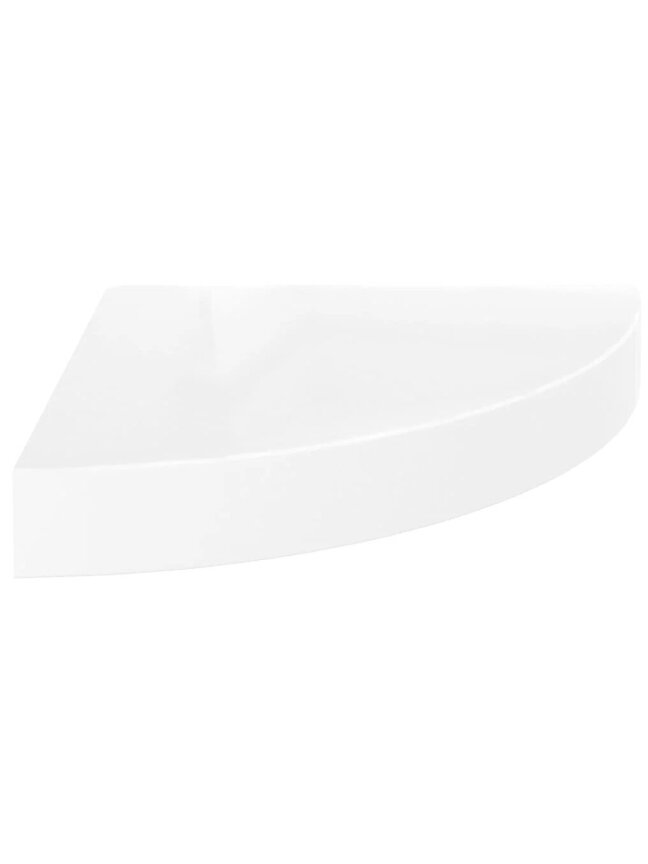 Pakabinamos kampinės lentynos, 4vnt., baltos, 25x25x3,8cm, MDF 2