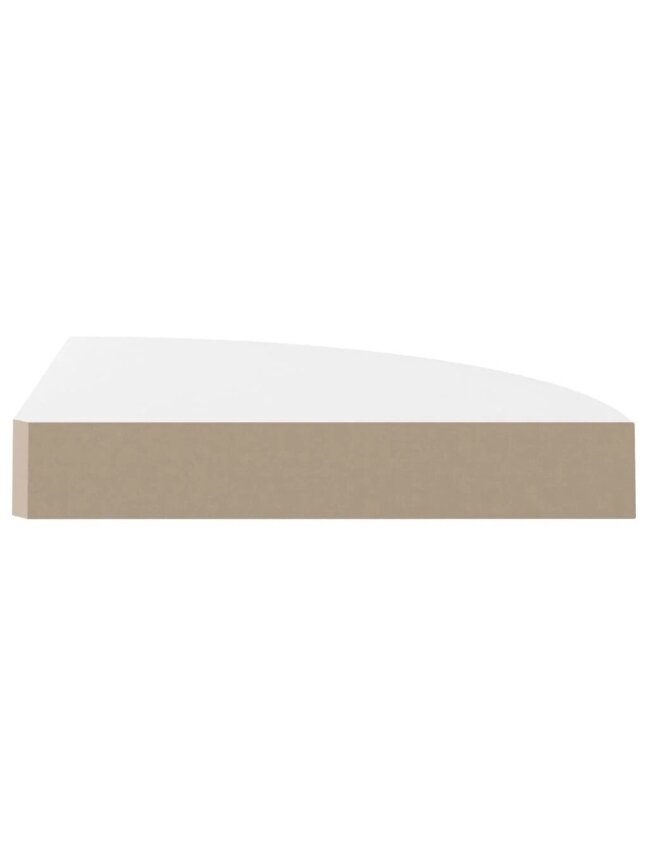 Pakabinamos kampinės lentynos, 4vnt., baltos, 25x25x3,8cm, MDF 3