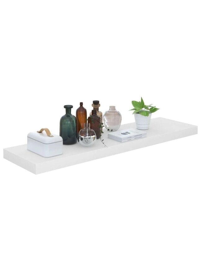 Pakabinamos lentynos, 2vnt., baltos, 90x23,5x3,8cm, MDF 6