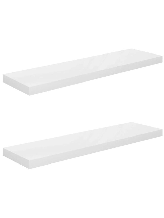 Pakabinamos lentynos, 2vnt., baltos, 90x23,5x3,8cm, MDF 1