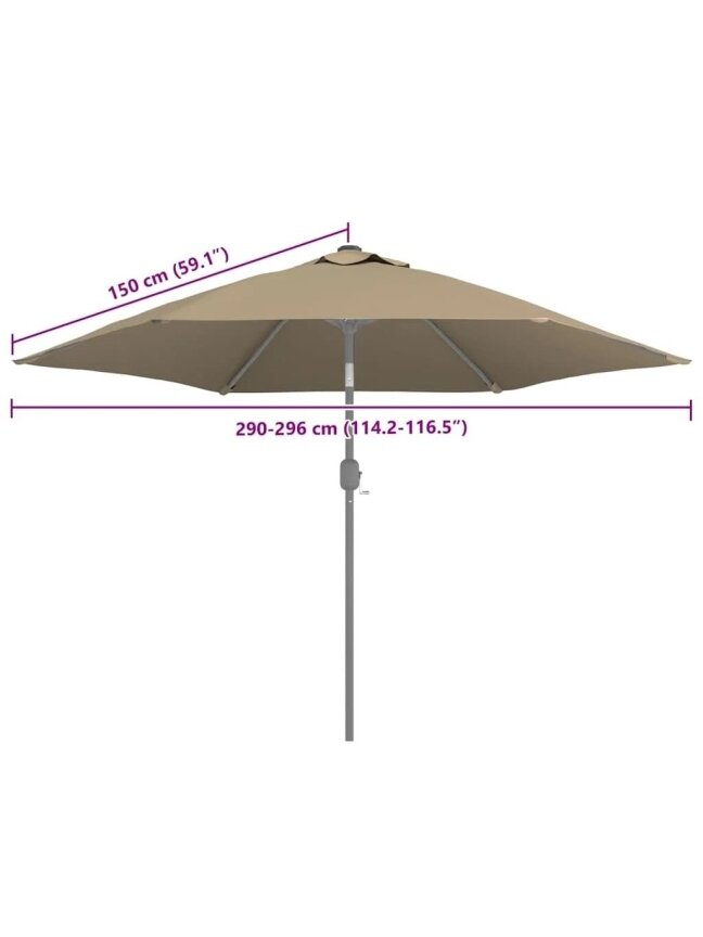 Varukangas päikesevarjule, taupe, 300 cm 6