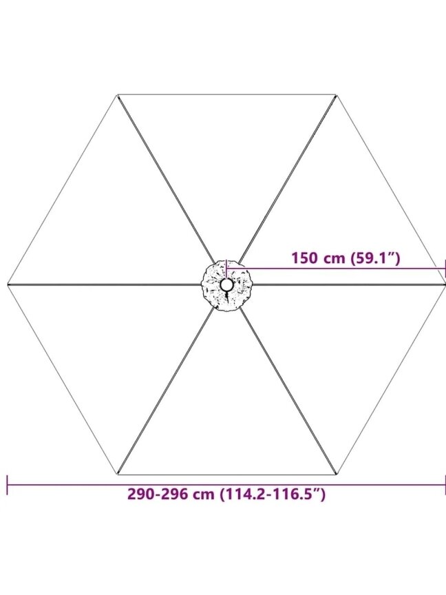 Varukangas päikesevarjule, taupe, 300 cm 7