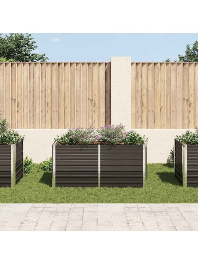 Raised garden bed, second-hand, 160x80x77 cm, galvanized steel 1