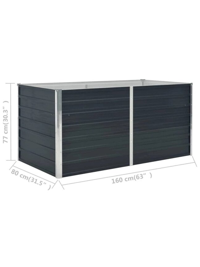 Raised garden bed, second-hand, 160x80x77 cm, galvanized steel 6