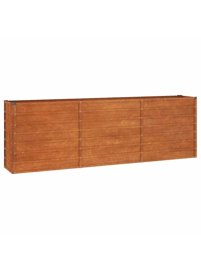 Pakeltas vazonas, 240x40x77 cm, surūdijęs Corten plienas 3