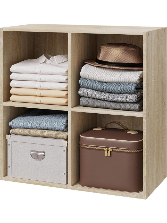 Freestanding cube bookshelf, 4 compartments 6