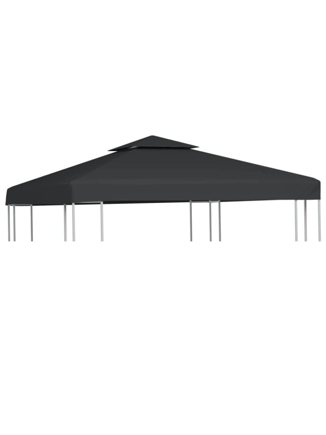 Gazebo replacement canopy, 310 g/m², dark gray, 3 x 3 m