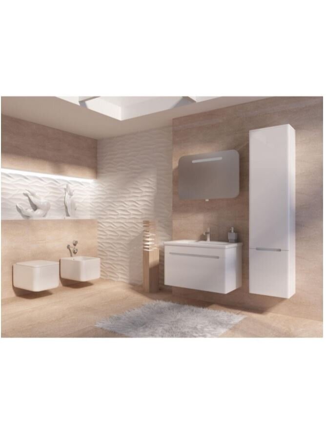 Wall-mounted bathroom mirror cabinet Vento Prato, white, 13.5 × 80 × 55 cm 2