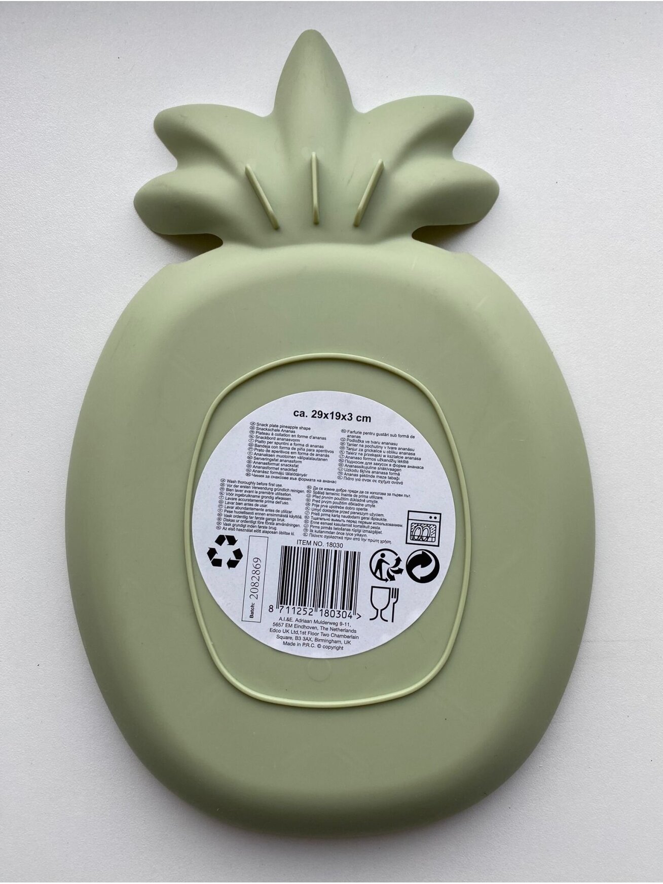 Plastic Plate in Pineapple Shape, Green 2