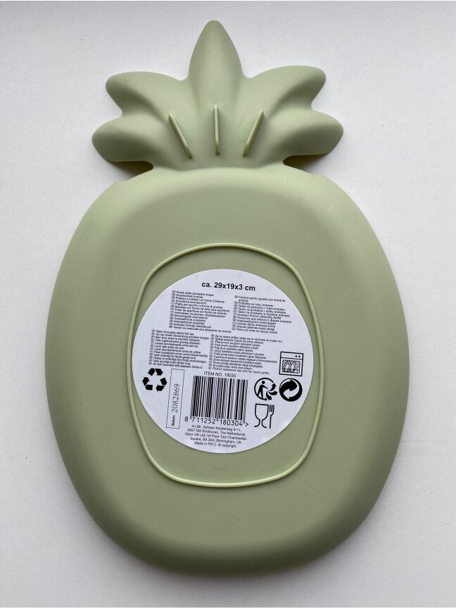 Plastic Plate in Pineapple Shape, Green 2