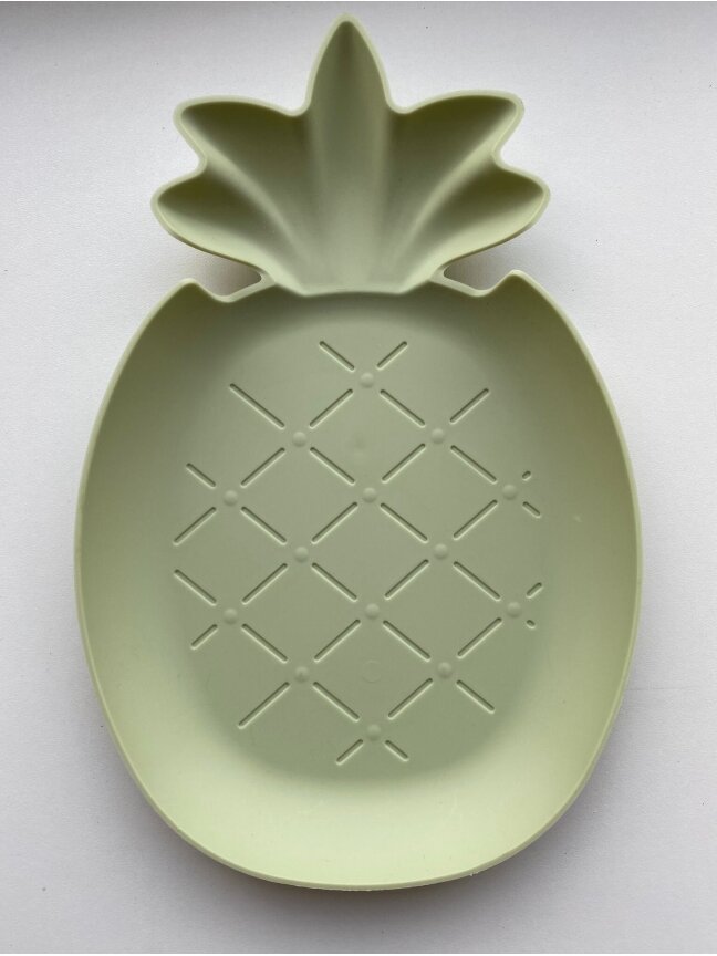 Plastic Plate in Pineapple Shape, Green 1
