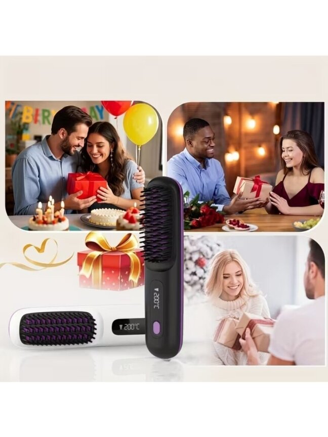 Hair Straightening Brush with LED Display – Fast Heating and Constant Temperature 2