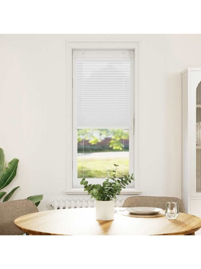 Pleated blind, white, 45×150 cm, fabric width 44.4 cm
