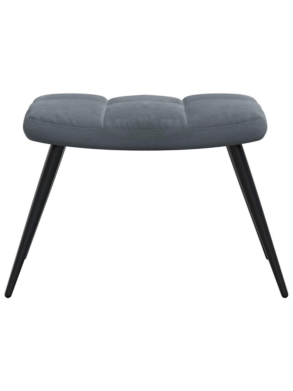 Recliner chair with footrest, dark grey, velvet 6