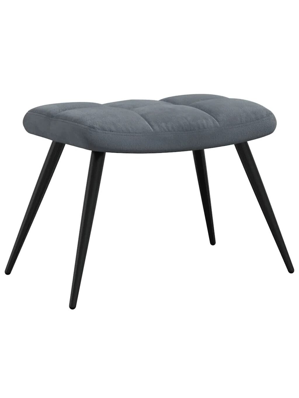 Recliner chair with footrest, dark grey, velvet 7