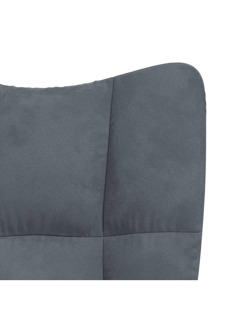 Recliner chair with footrest, dark grey, velvet 8