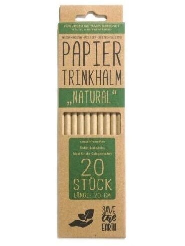 Paper Drinking Straws NATURAL, 20 pcs Paper Drinking Straws NATURAL, 20 pcs