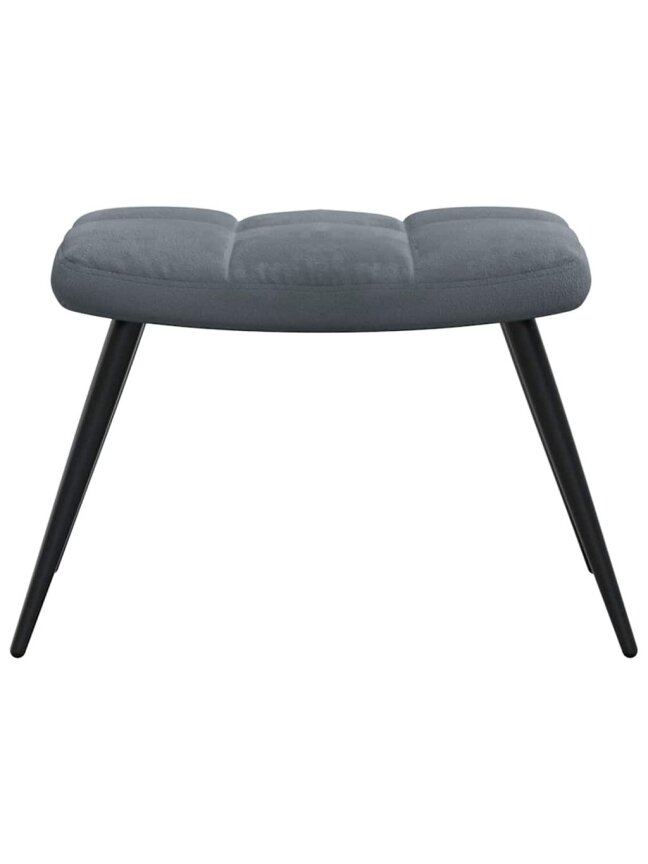 Recliner chair with footrest, dark grey, velvet 6