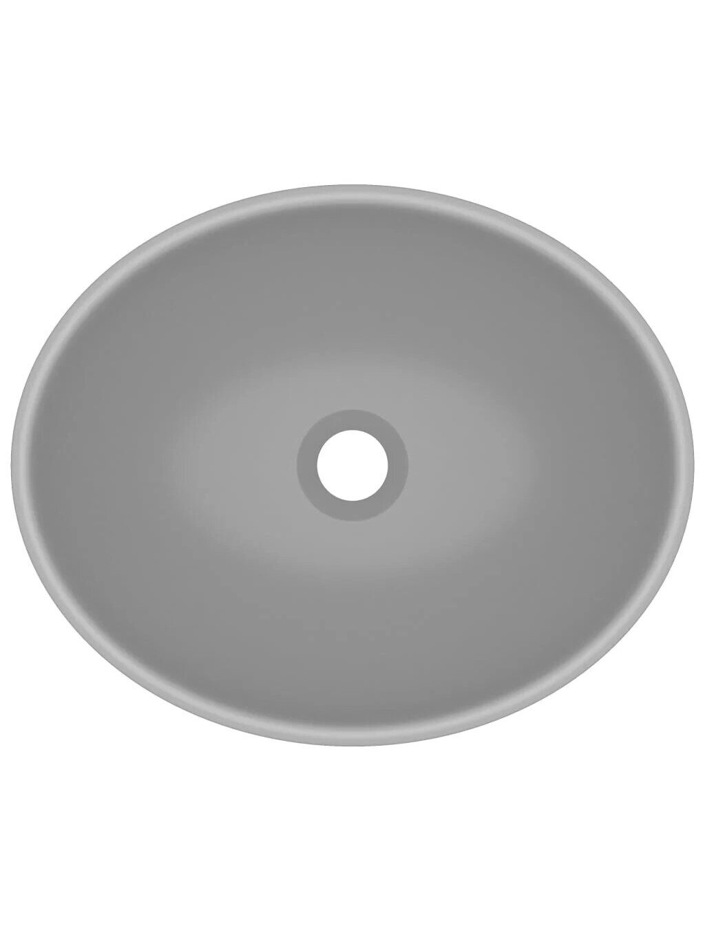 Luxury washbasin, matte gray, 40 x 33 cm, ceramic, oval 3