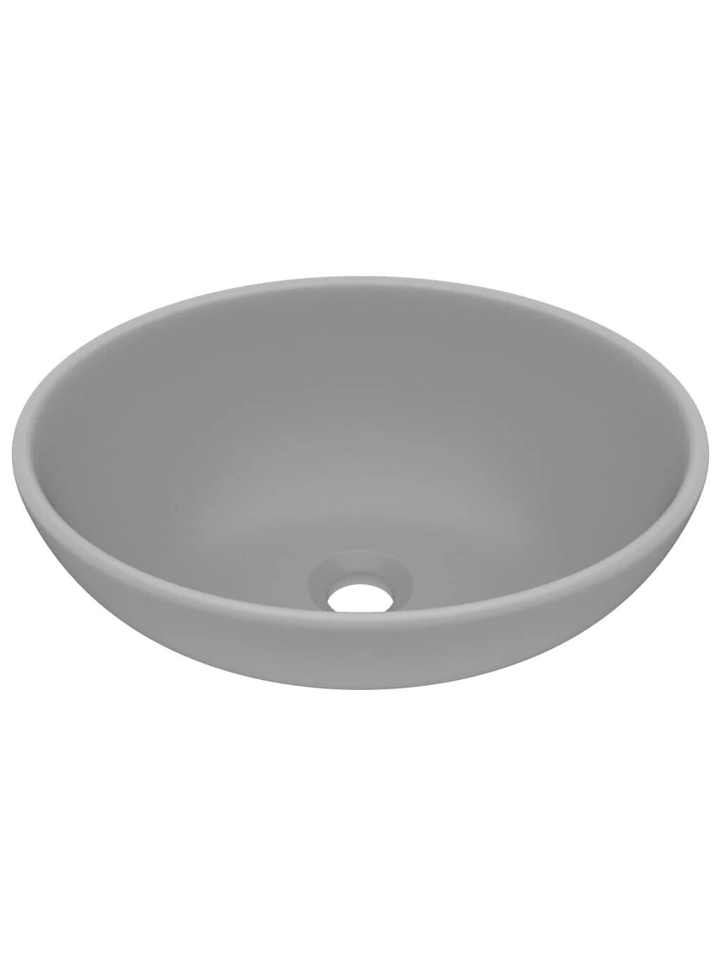 Luxury washbasin, matte gray, 40 x 33 cm, ceramic, oval 1